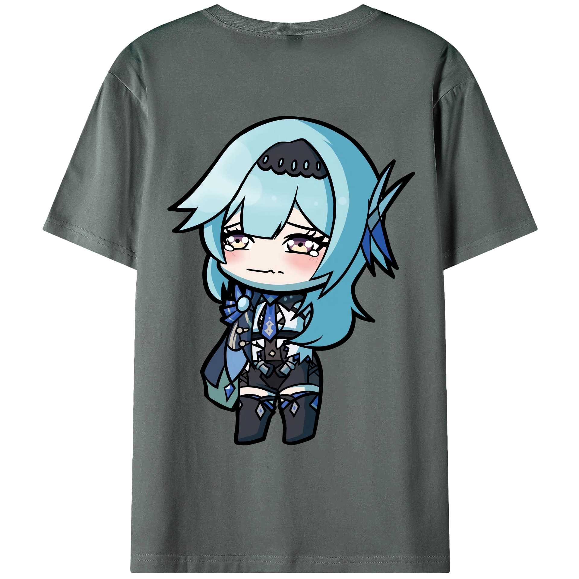 げんし神 优菈 ゆうら genshin Yūra 綿100％ メンズ半袖Tシャツ（バックプリント） 通気性